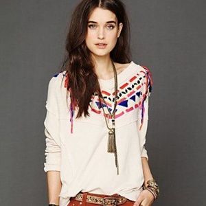 Free People Lead the Way Embroidered Pullover